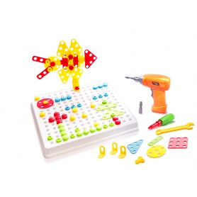 Oem - Set Bormasina Electrica cu 261 piese, jucarie educativa si interactiva - Jucării creative - IK450