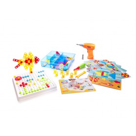 Oem - Set Bormasina Electrica cu 261 piese, jucarie educativa si interactiva - Jucării creative - IK450