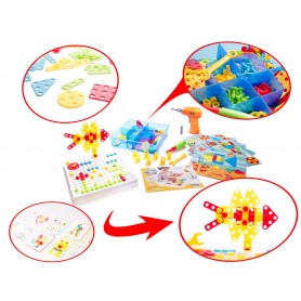 Oem - Set Bormasina Electrica cu 261 piese, jucarie educativa si interactiva - Jucării creative - IK450