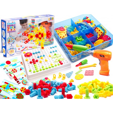 Oem - Set Bormasina Electrica cu 261 piese, jucarie educativa si interactiva - Jucării creative - IK450