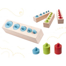 Oem - Set Cilindri Montessori lemn , multicolor 20 elemete - Jucării educative - IK493