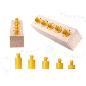 Oem - Set Cilindri Montessori lemn , multicolor 20 elemete - Jucării educative - IK493