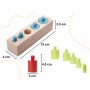 Oem - Set Cilindri Montessori lemn , multicolor 20 elemete - Jucării educative - IK493