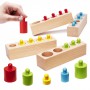 Oem - Set Cilindri Montessori lemn , multicolor 20 elemete - Jucării educative - IK493