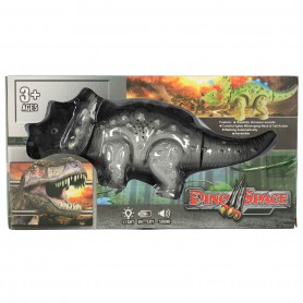 Oem - Dinozaur Triceratops electric cu baterii, lumini si sunete, miscari realiste, gri - Jucarii interior - IK537