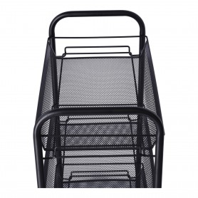 Oem - Raft multifunctional din metal, pe roti cu patru nivele, negru - Alte accesorii pentru casă - TZ849