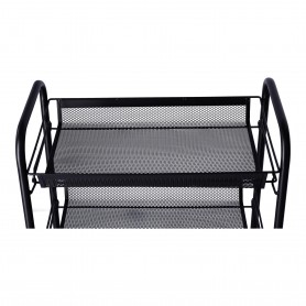 Oem - Raft multifunctional din metal, pe roti cu patru nivele, negru - Alte accesorii pentru casă - TZ849