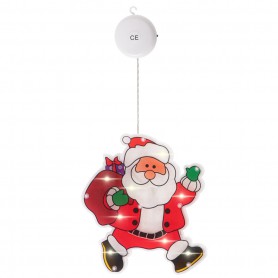 Oem - Santa Claus glass figure, LED decoration, warm white, suction cup application - Interior and exterior lights - IK532