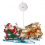Oem - Decoratiune sanie Mos Craciun pentru fereastra, figurina cu LED, aplicare cu ventuza - Lumini Crăciun - IK531