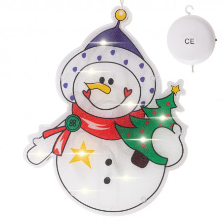 Oem - Figurina Om de zapada, decor fereastra, lumina LED alb cald, aplicare cu ventuza - Lumini Crăciun - IK530
