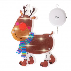 Oem - Reindeer window decoration, with 10 LEDs, cold white light, height 23 cm - Interior and exterior lights - IK529