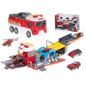 Oem - Transportator masina de pompieri pliant cu parcare si accesorii - Jucarii interior - IK512