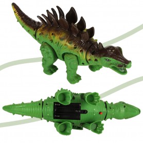 Oem - Dinozaur Triceratops electric cu baterii, lumini si sunete, miscari realiste, verde - Jucării interior - IK527