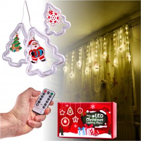 Oem - Instalatie pentru Craciun model brad, perdea luminoasa cu LED 3M 10 Becuri - Lumini Crăciun - IK523