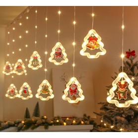 Oem - Instalatie pentru Craciun model brad, perdea luminoasa cu LED 3M 10 Becuri - Lumini Crăciun - IK523
