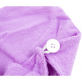 Oem - Prosop turban pentru uscarea parului, mov - Alte accesorii - IK582