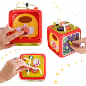 Oem - Cub educativ senzorial, sortator interactiv de blocuri pentru bebelusi - Jucării educative - IK597