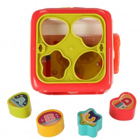 Oem - Cub educativ senzorial, sortator interactiv de blocuri pentru bebelusi - Jucării educative - IK597