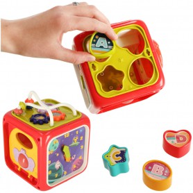 Oem - Cub educativ senzorial, sortator interactiv de blocuri pentru bebelusi - Jucării educative - IK597