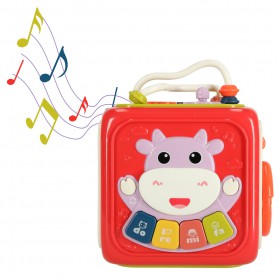 Oem - Cub educativ senzorial, sortator interactiv de blocuri pentru bebelusi - Jucării educative - IK597