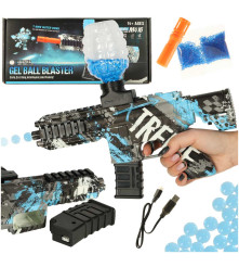 Pistol cu ​​bile de gel, alimentat cu baterie, USB, 550 bucati de bile, 7-8 mm, albastru