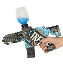 Pistol cu ​​bile de gel, alimentat cu baterie, USB, 550 bucati de bile, 7-8 mm, albastru