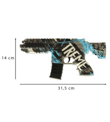 Pistol cu ​​bile de gel, alimentat cu baterie, USB, 550 bucati de bile, 7-8 mm, albastru