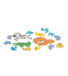 Set 6 puzzle-uri cu animale din Safari, in cutie metalica, 25 piese