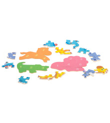 Set 6 puzzle-uri cu animale din Safari, in cutie metalica, 25 piese