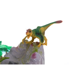 Set 7 figurine dinosauri cu covoras din folie si accesorii