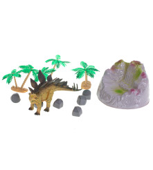 Set 7 figurine dinosauri cu covoras din folie si accesorii