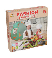 Set cort de camping cu accesorii pentru copii, plastic, 75 cm x 75 cm x 89 cm, portocaliu turcoaz