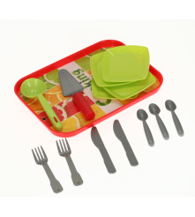 Set cort de camping cu accesorii pentru copii, plastic, 75 cm x 75 cm x 89 cm, portocaliu turcoaz