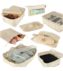 Set 8 Organizatoare De Calatorie Pentru Valiza Sau Pentru Dulap Si Garderoba, beige