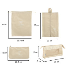 Set 8 Organizatoare De Calatorie Pentru Valiza Sau Pentru Dulap Si Garderoba, beige