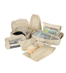 Set 8 Organizatoare De Calatorie Pentru Valiza Sau Pentru Dulap Si Garderoba, beige