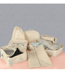 Set 8 Organizatoare De Calatorie Pentru Valiza Sau Pentru Dulap Si Garderoba, beige