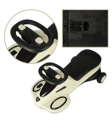 Masinuta Fara Pedale Cu Lumini si sunete, Swing Car, bej - negru, 74 cm