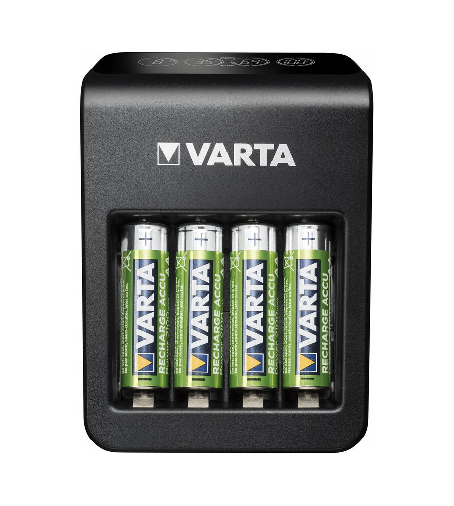Încărcător Ni-MH VARTA LCD PLUG PLUS 57687 + 4 x R6 / AA 2100 mAh
