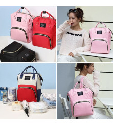Rucsac multifunctional pentru mamici si bebelusi, marime universala 44 x 26 x 17 cm Roz