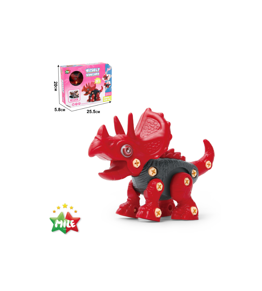 Set de constructie dinozaur, Merry Triceratops, 30 de piese