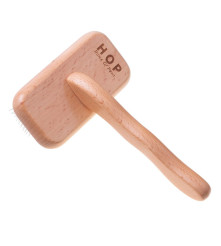 Perie de par din lemn de fag cu pieptene fin pentru caini si pisici, marimea M, 11,5 cm