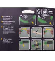 Zgarda pentru câini cu LED, 70 cm, marime L, Verde