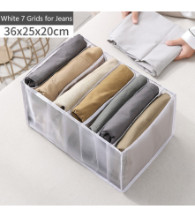 Organizator De Dulap Sau Sertar Cu 7 Compartimente Pentru blugi, alb