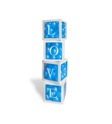 Set 4 Cutii Decorative Pentru Baloane, Cu Inscriptia Love, 35 Cm