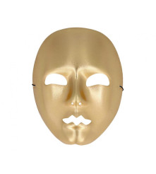 Masca mime din plastic pentru carnaval, haloween sau bal mascat, auriu