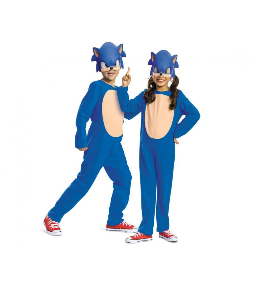 Costum carnaval Ariciul Sonic pentru copii, albastru, marime M (7-8 ani)120/130