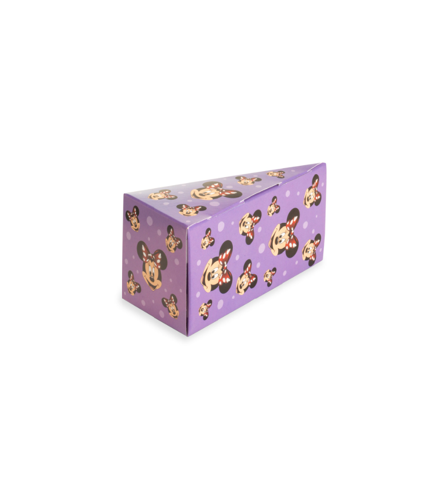 Cutie In Forma De Felie de Tort Din Carton pentru dulciuri, Minnie Mouse, mov