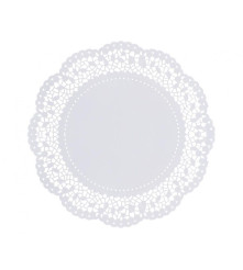 Set 100 de hartie dantelata alba, pentru platouri, rotunde , 36 cm
