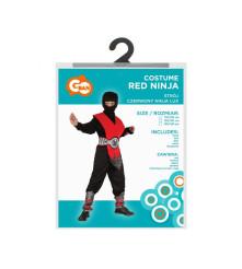 Costum carnaval Red Ninja pentru copii 9 - 10 ani ( 130/ 140 cm)